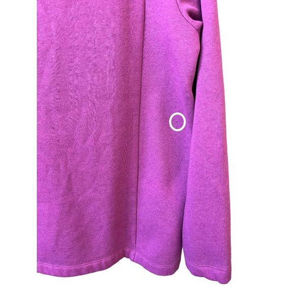 J. Jill Fuchsia Pink Seamed Mock Neck Pullover Organic Cotton Blend Medium - Picture 8 of 9